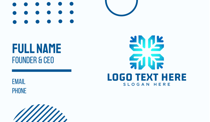 Ice Snowflake Cooling Business Card
