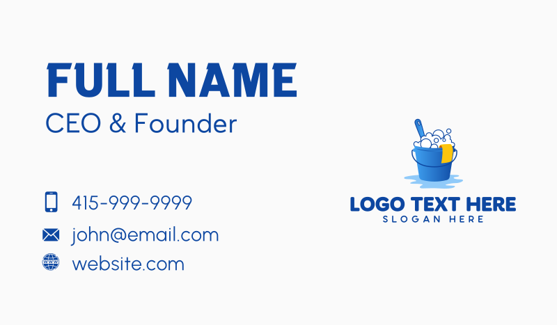 Housekeeping Cleaning Bucket Business Card