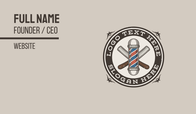 Barbershop Barber Pole Business Card