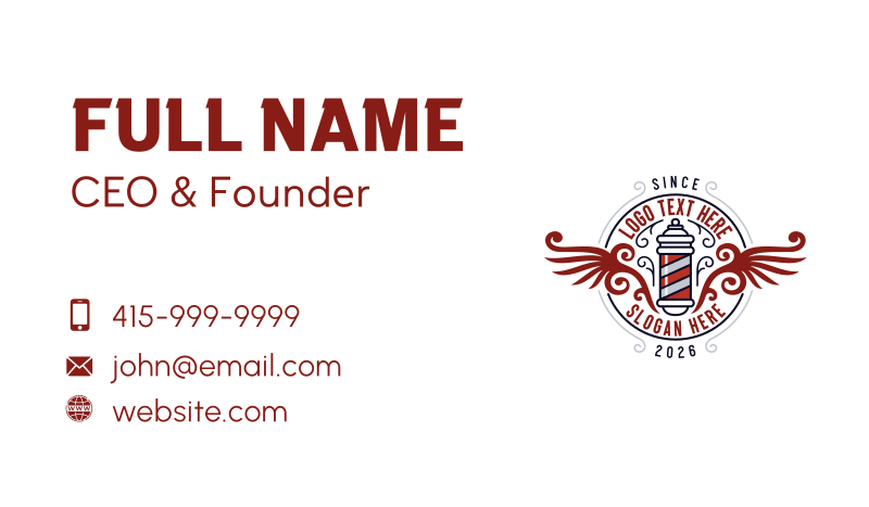 Barber Hairdresser Grooming Business Card