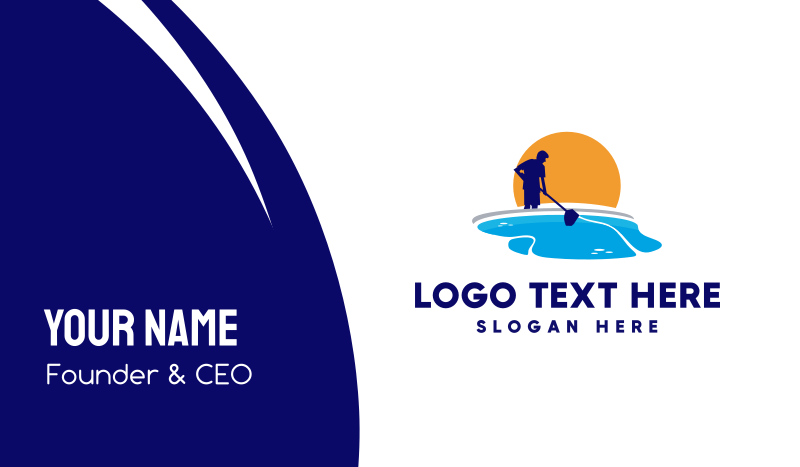 Pool Cleaning Service Business Card