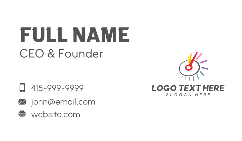Colorful Speedometer Business Card