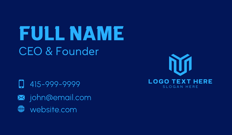 Blue Tech Company Business Card