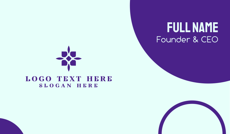 Simple Purple Flower  Business Card