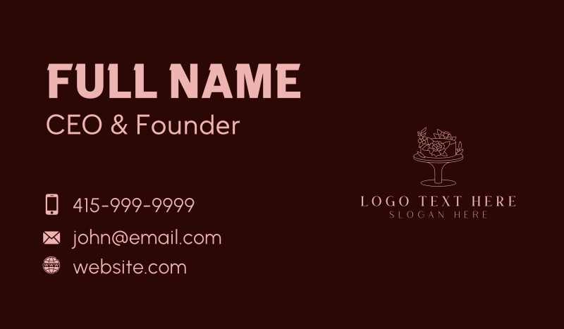 Floral Cake Bakery Business Card