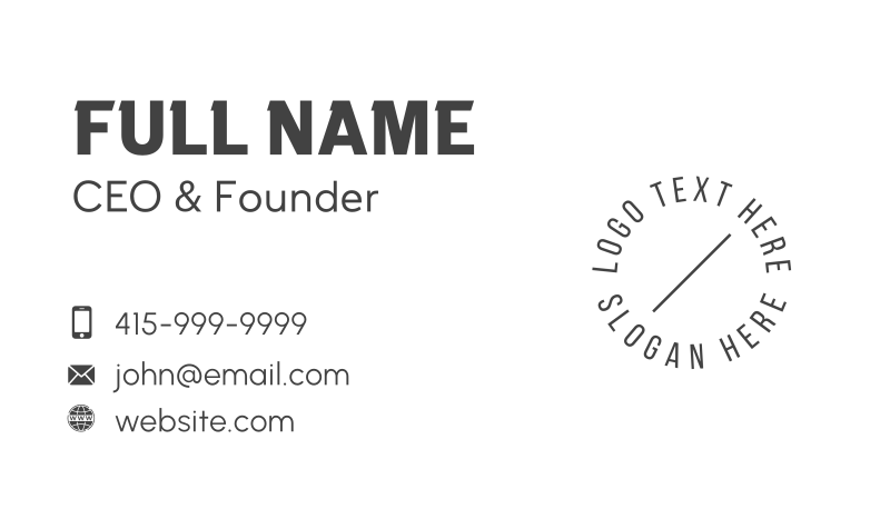 Minimal Circle Line Text Business Card