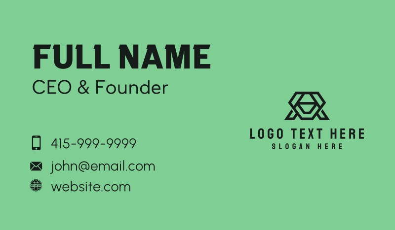 Letter A Company  Business Card