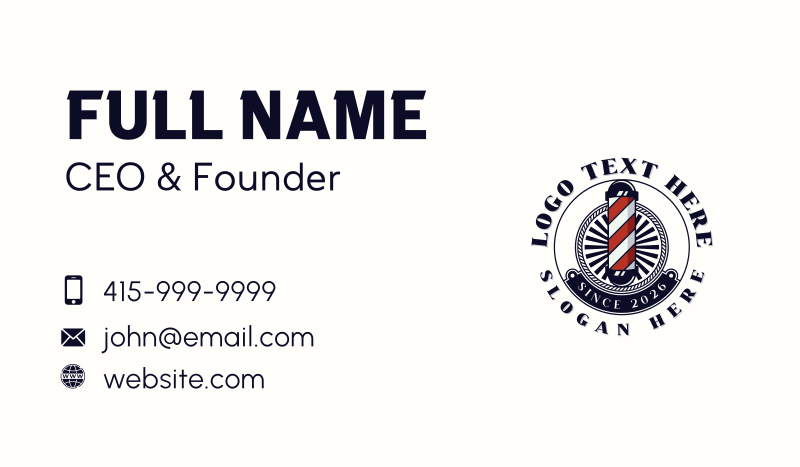 Barber Haircut Barbershop Business Card