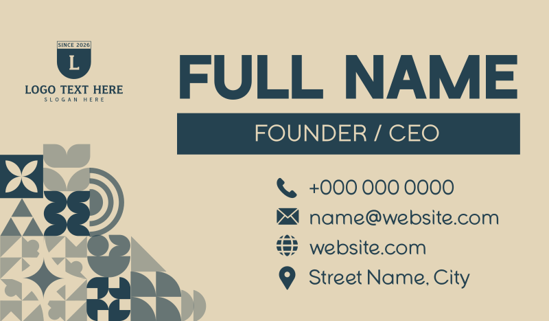 Modern Geometric Corporate Business Card