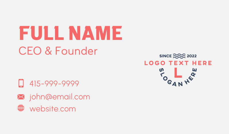 Creative Freestyle Letter Business Card