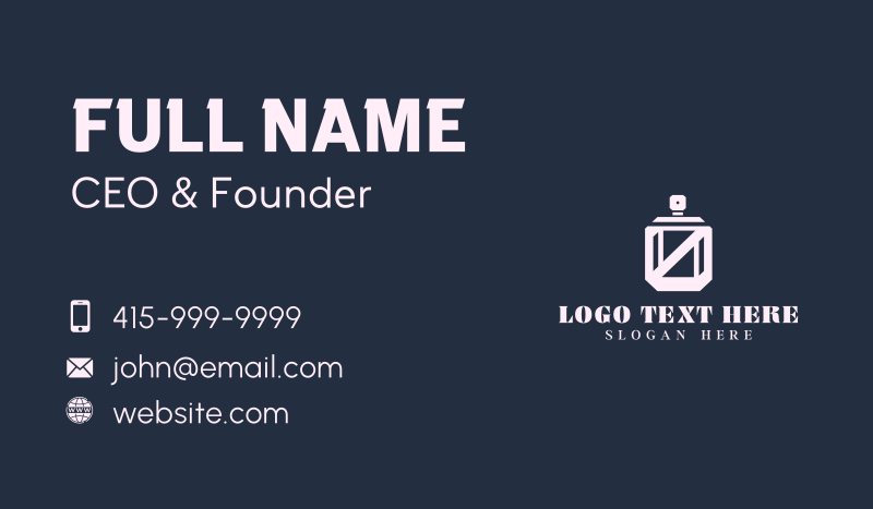 Pink Luxury Perfume Business Card