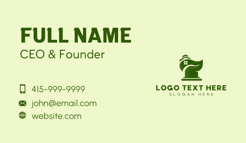 Sustainable Home Construction Business Card