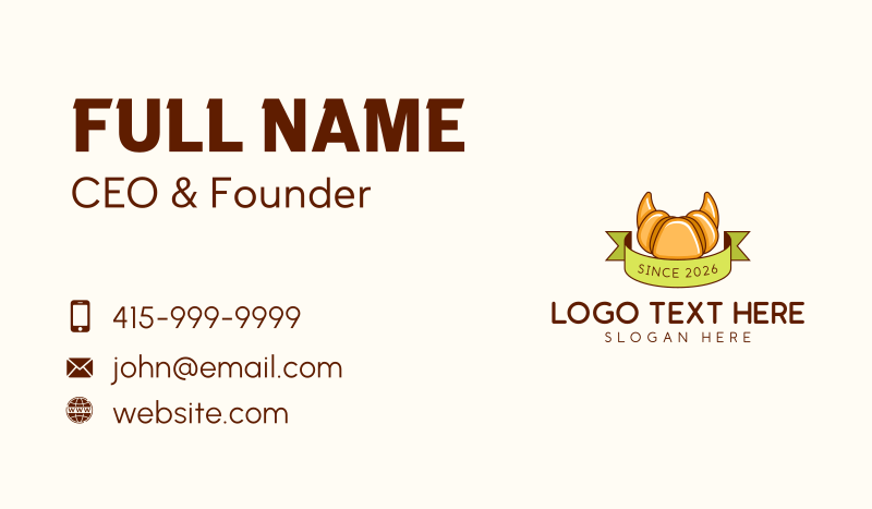 Croissant Bakery Banner Business Card