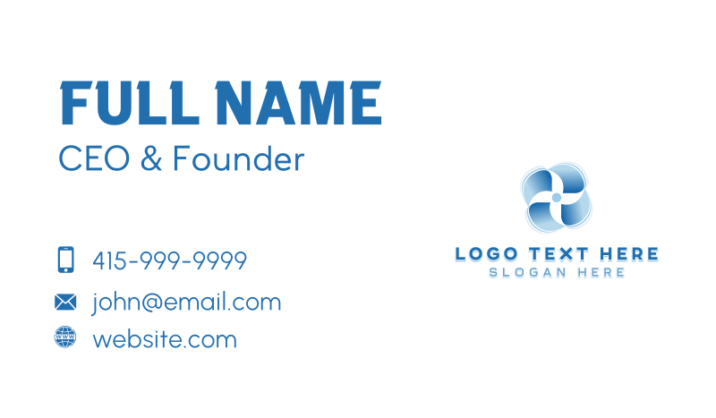 Cool Fan Ventilation Business Card