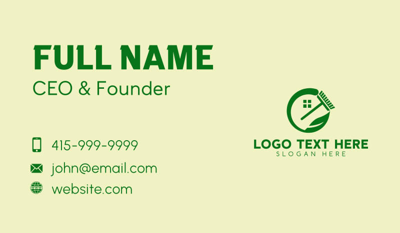 Sustainable Home Cleaning Business Card