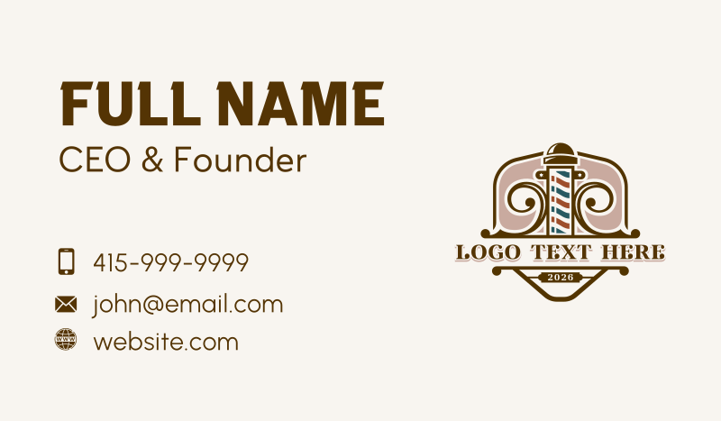 Barbershop Grooming Barber Business Card
