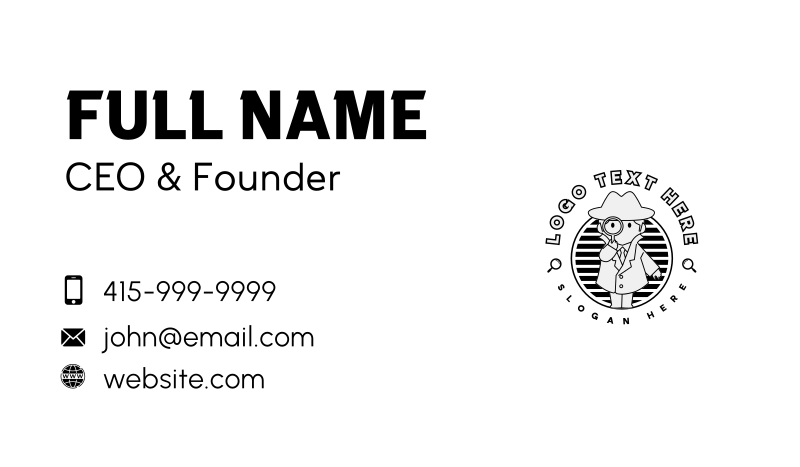 Cute Inspector Detective Business Card