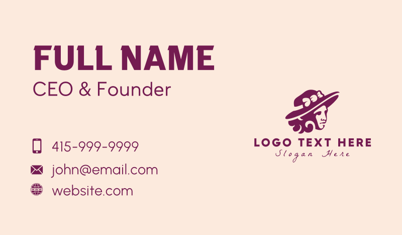 Beautiful Classical Woman Business Card
