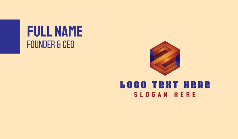 3D Business Hexagon  Business Card