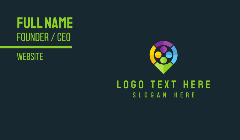 Colorful Locator Business Card
