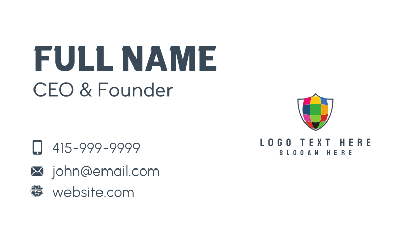 Colorful Shield Business Card