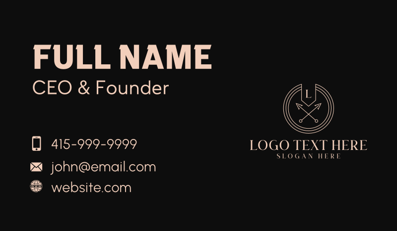 Luxury Hipster Arrow  Business Card