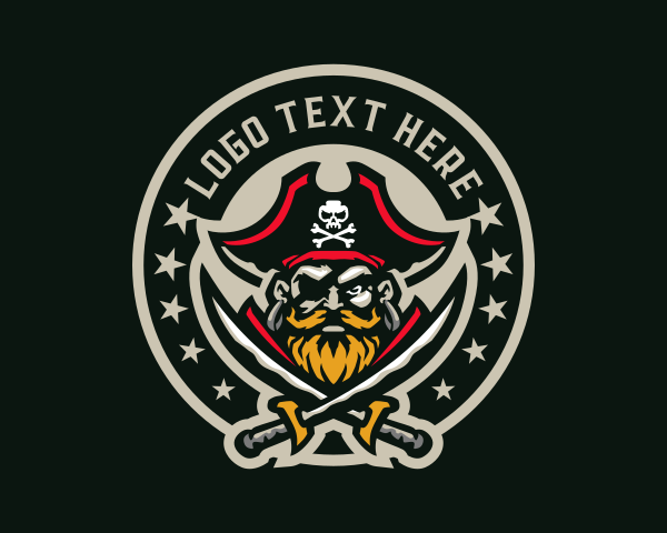Nautical Pirate Captain Emblem
