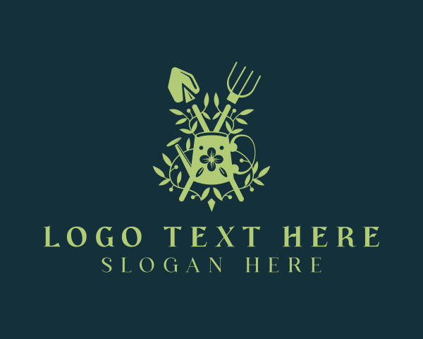 Botanical Gardening Tools Logo